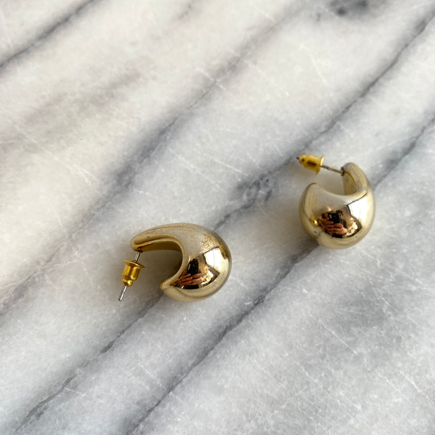 Large Vintage Golden “Drop” Earrings