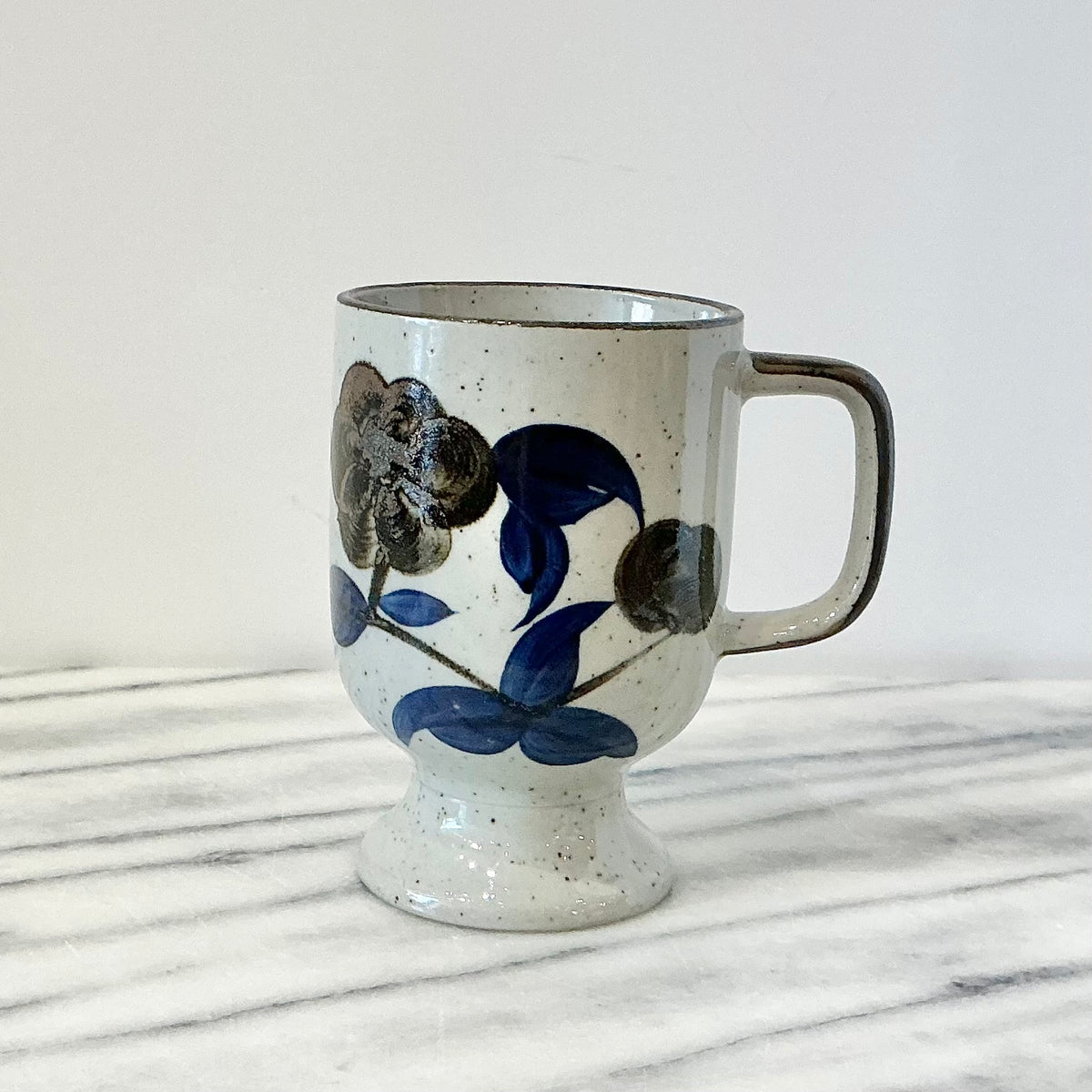Vintage Footed Ceramic Mug