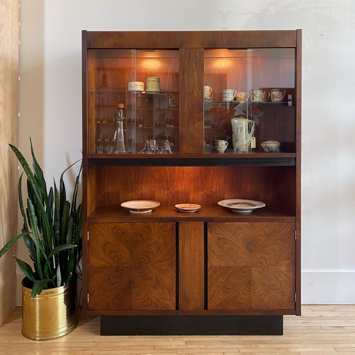 Vintage Mid-Century Walnut Hutch