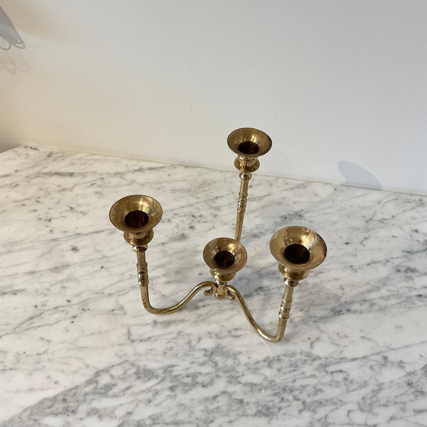 Vintage Brass 3 Armed Table Candelabra