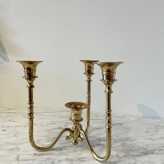 Vintage Brass 3 Armed Table Candelabra