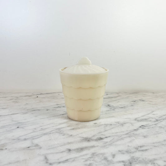 Vintage Ivory Glass Container