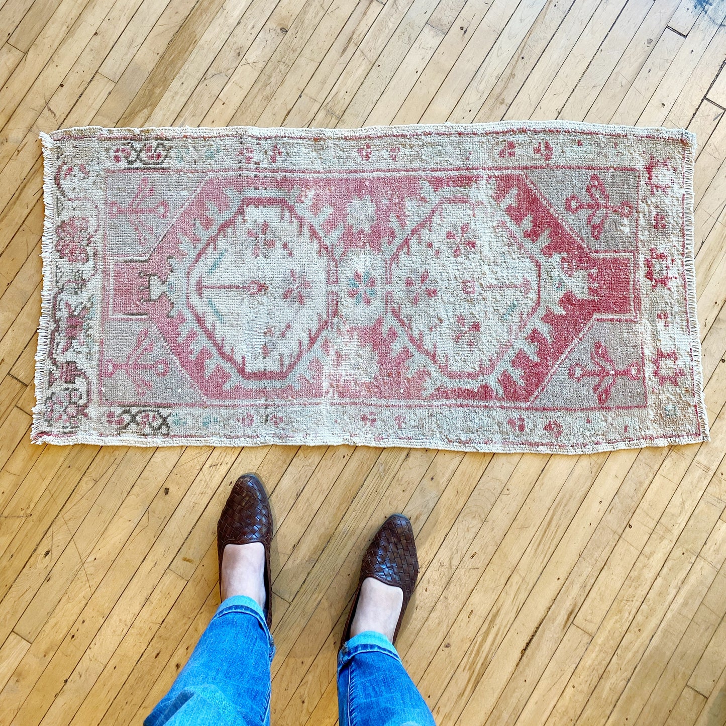 Vintage Turkish Mini Rug (3’6” x 1’9.5”)