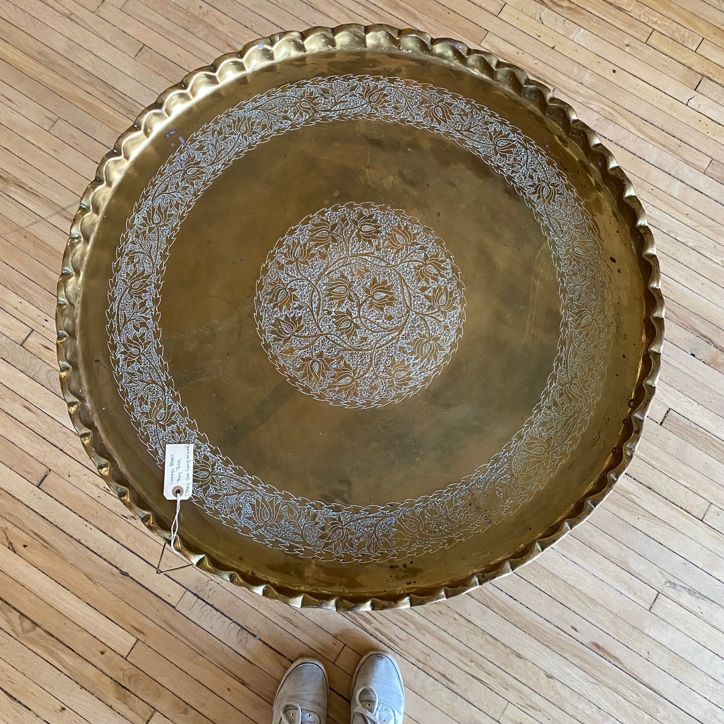 XL Vintage Brass Tray Coffee Table / Wall Decor