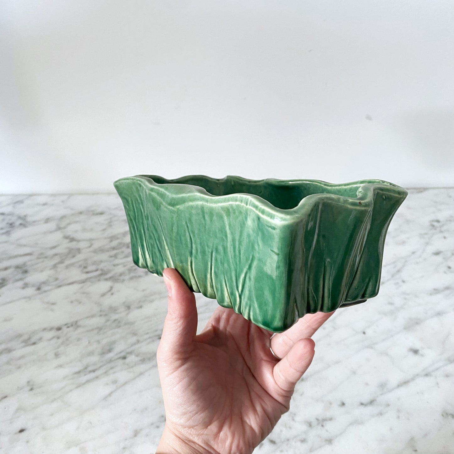 Vintage Green Ceramic Planter by McCoy