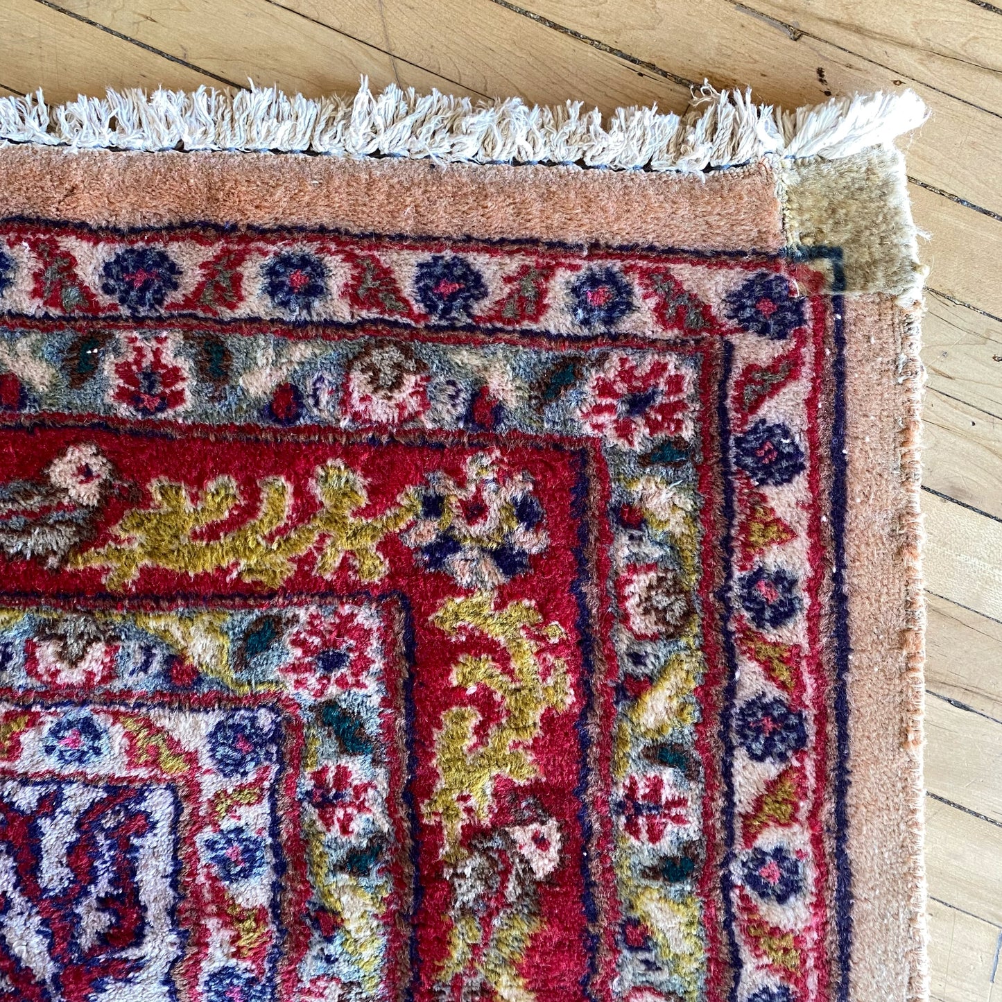 Vintage Hand-knotted Rug with Plants + Animals (3.4 x 5.7)