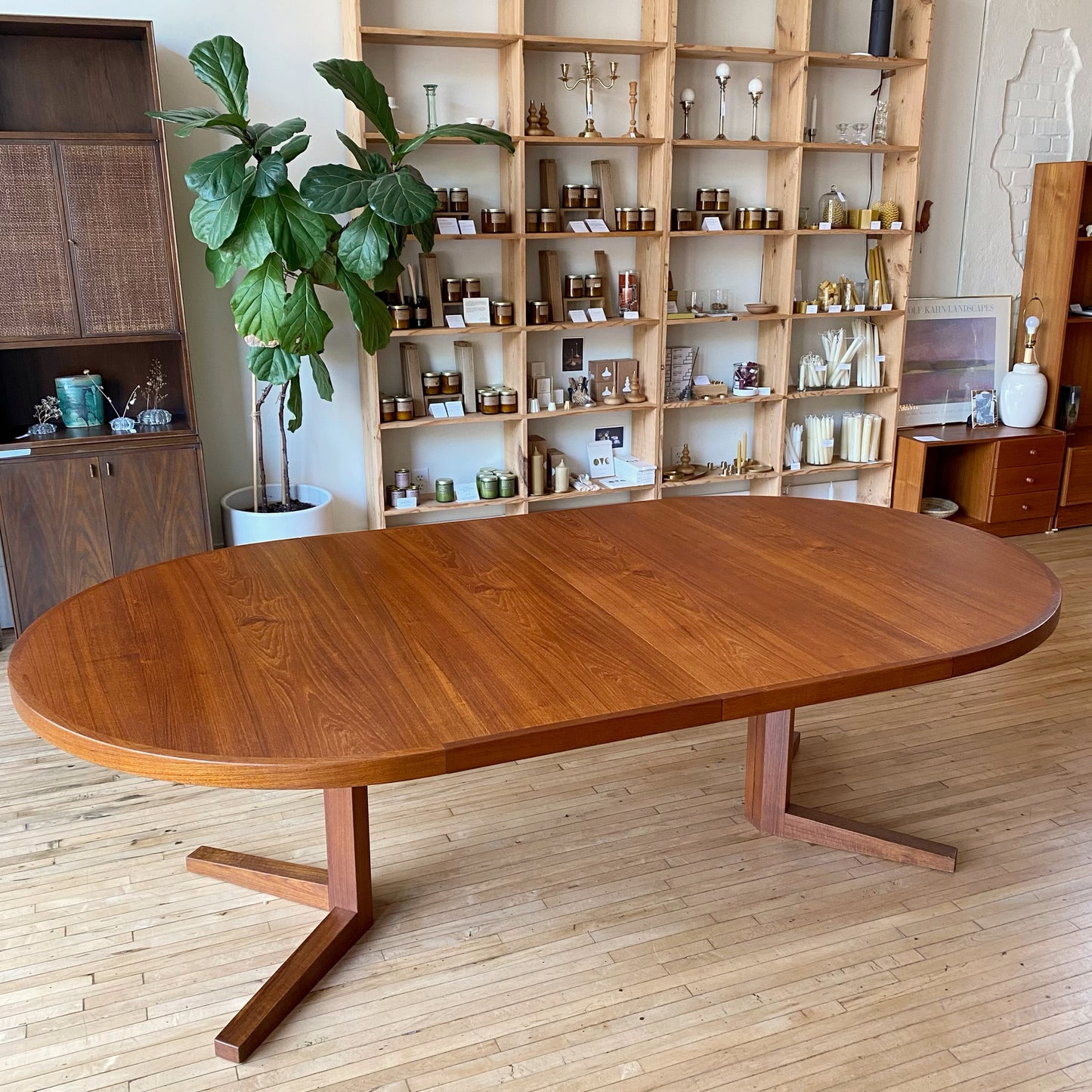 Restored Vintage Mid-Century Dining Table, Expandable