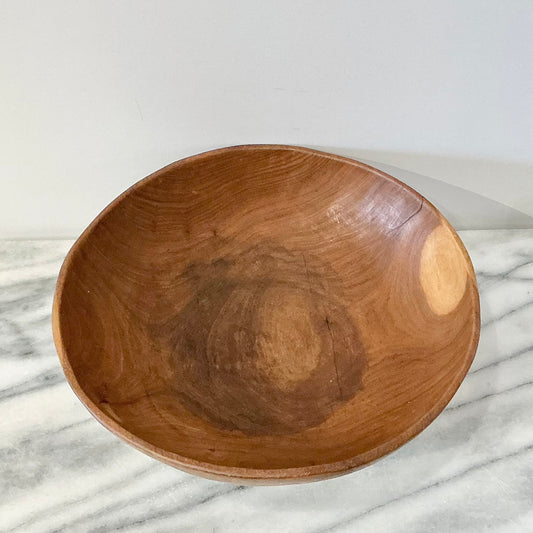 Vintage Rustic Turned Wood Bowl