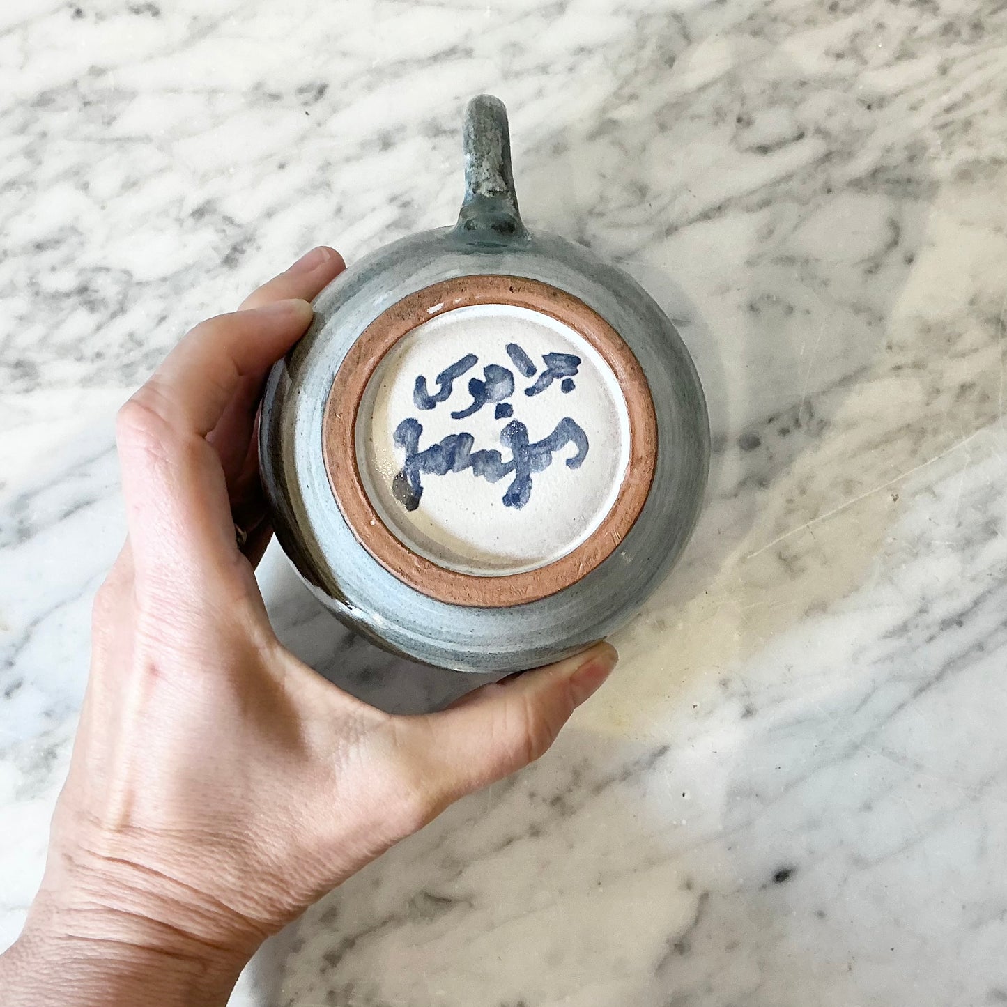 Vintage Blue Ceramic Coffee Cup