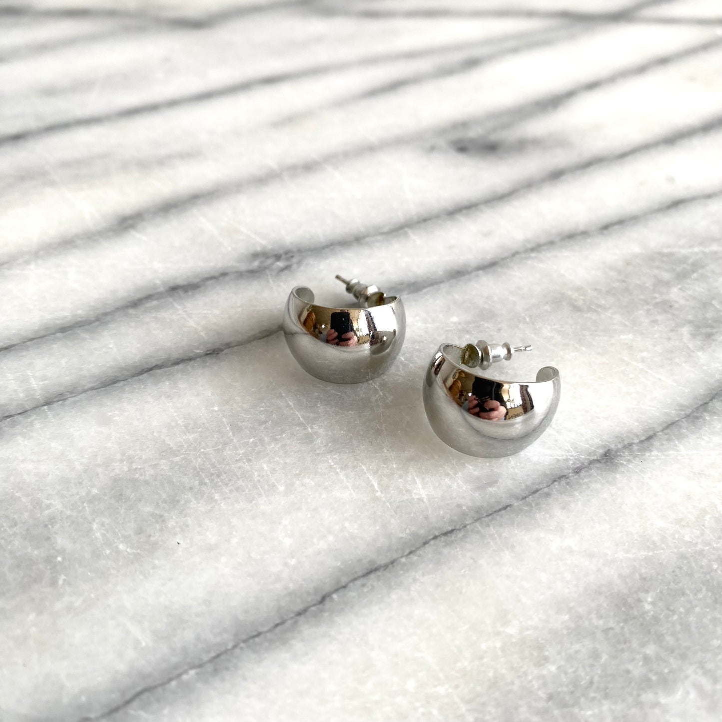 Vintage Silver Metal Hoops