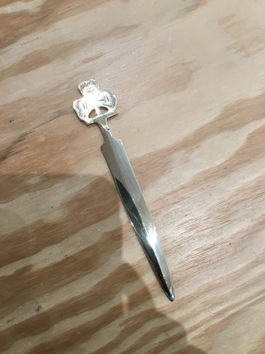 Solid Brass Shamrock Letter Opener