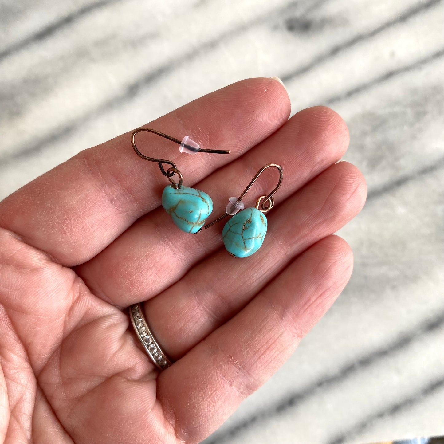 Vintage Natural Turquoise Earrings