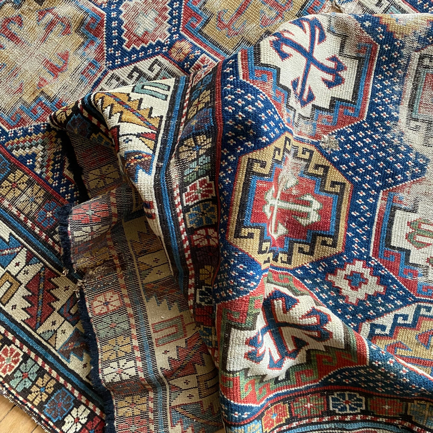 Antique Hand-knotted Russian Shirvan Rug (3'5" x 6'9")