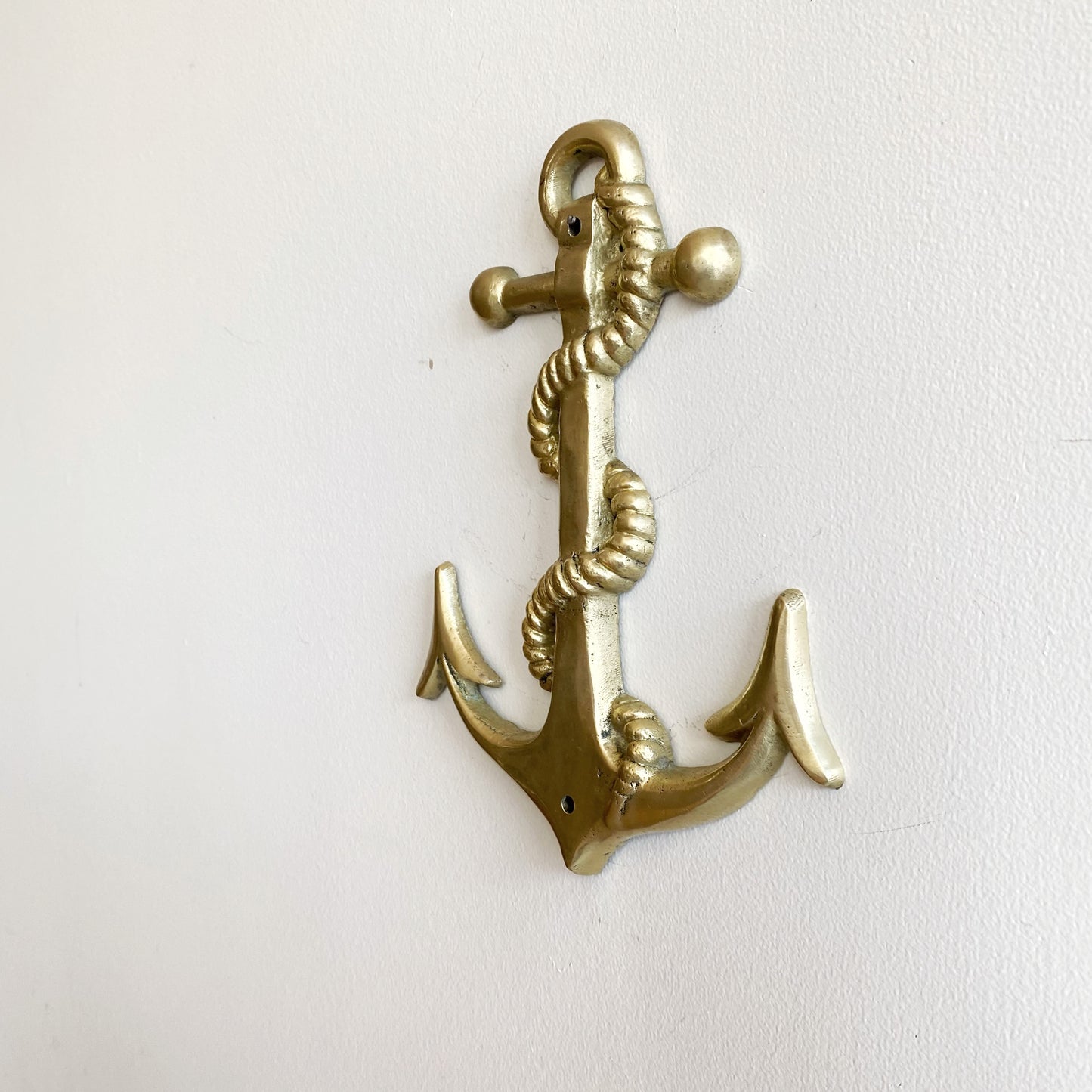 Vintage Brass Anchor Wall Decor, 8.5”