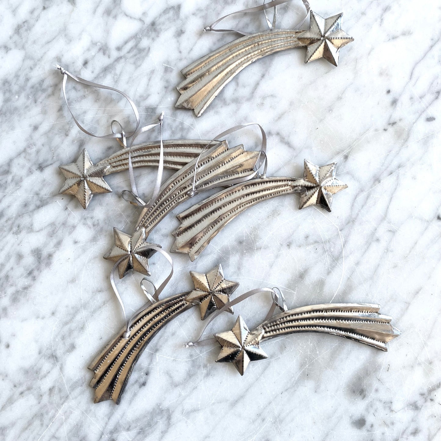 Embossed Tin Shooting Star Ornament
