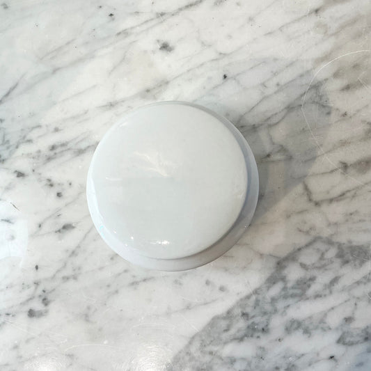 Found White Ceramic Container with Lid