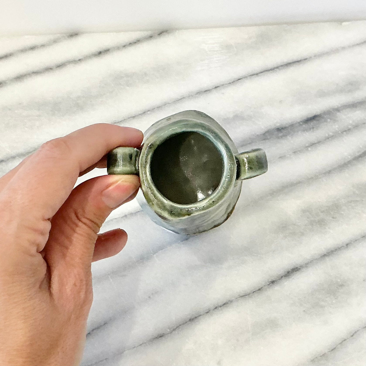 Vintage Mini Pottery Vase with Handles