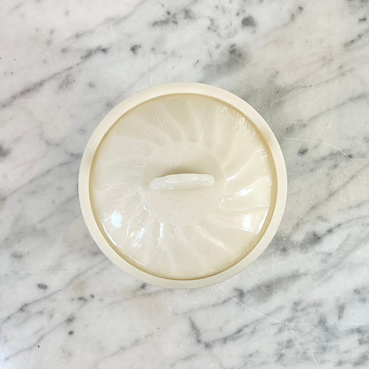 Vintage Ivory Glass Container
