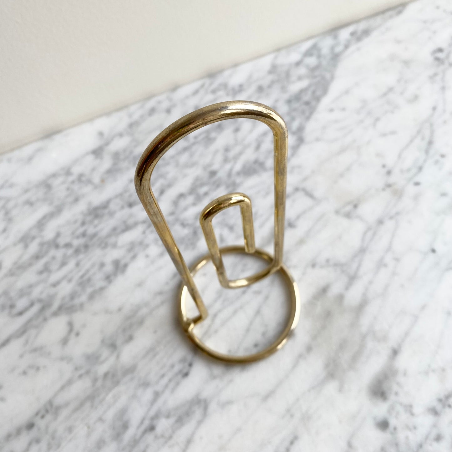 Giant Brass Paperclip Note Holder, 9"