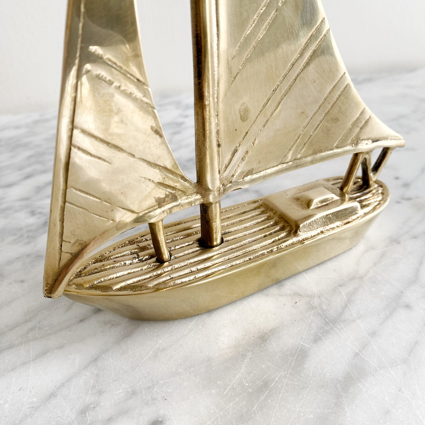 Vintage Brass Sailboat, 7.5"