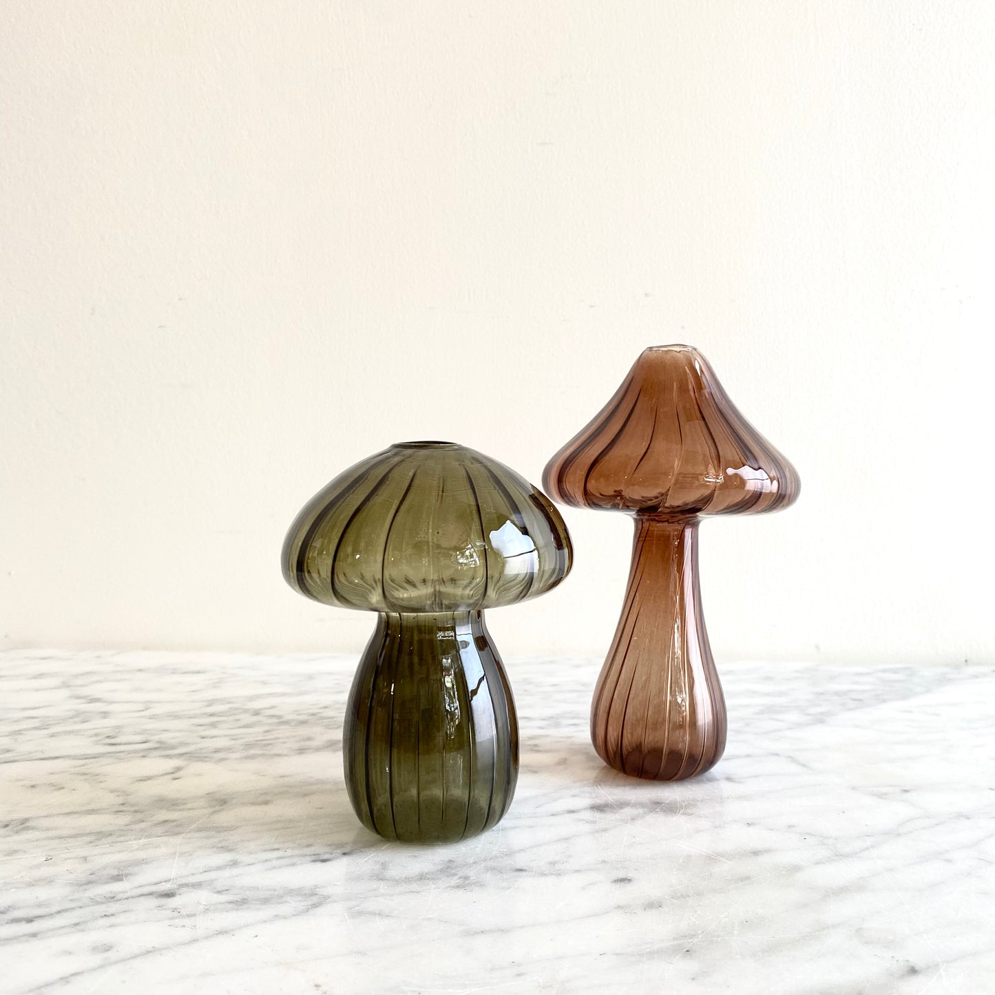Glass Mushroom Vase, Choose Color