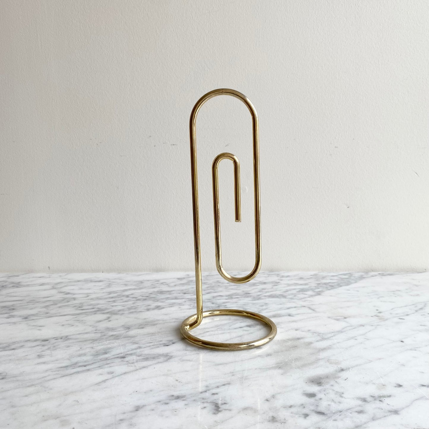 Giant Brass Paperclip Note Holder, 9"