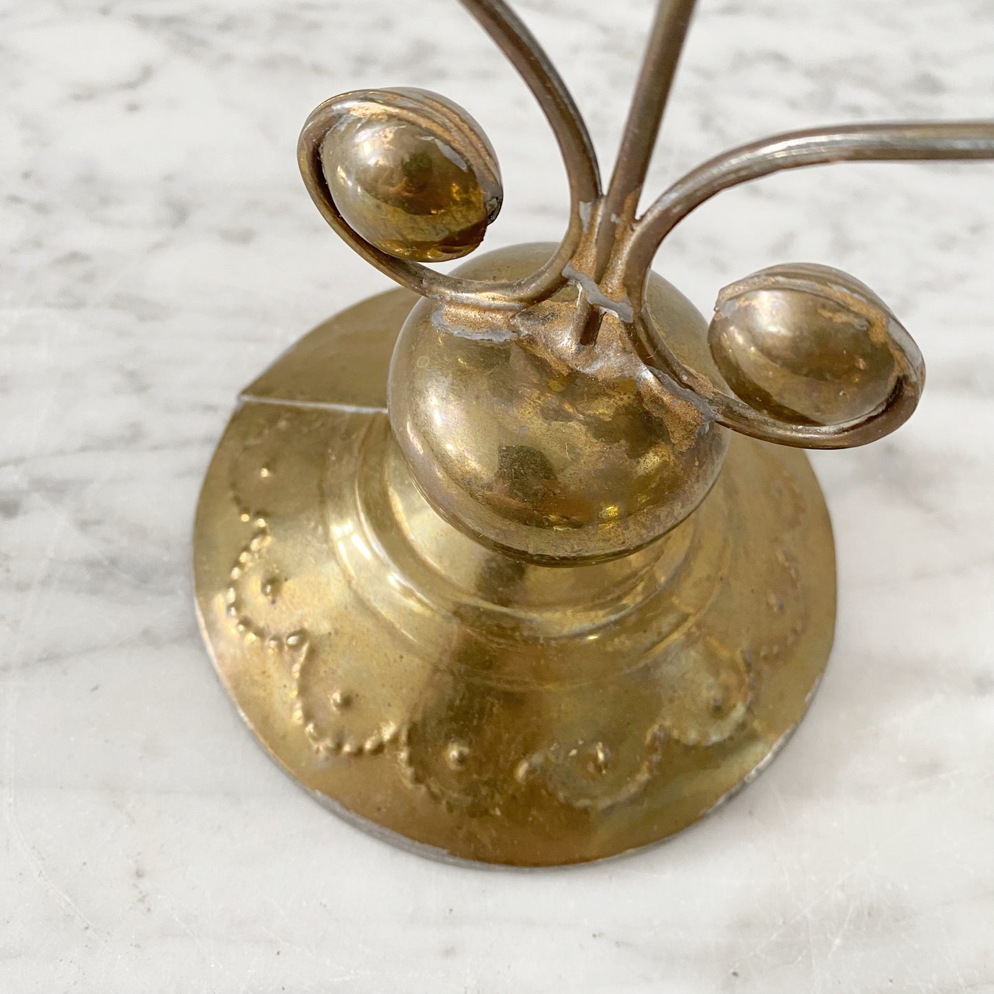 Vintage Pressed Brass Candelabra