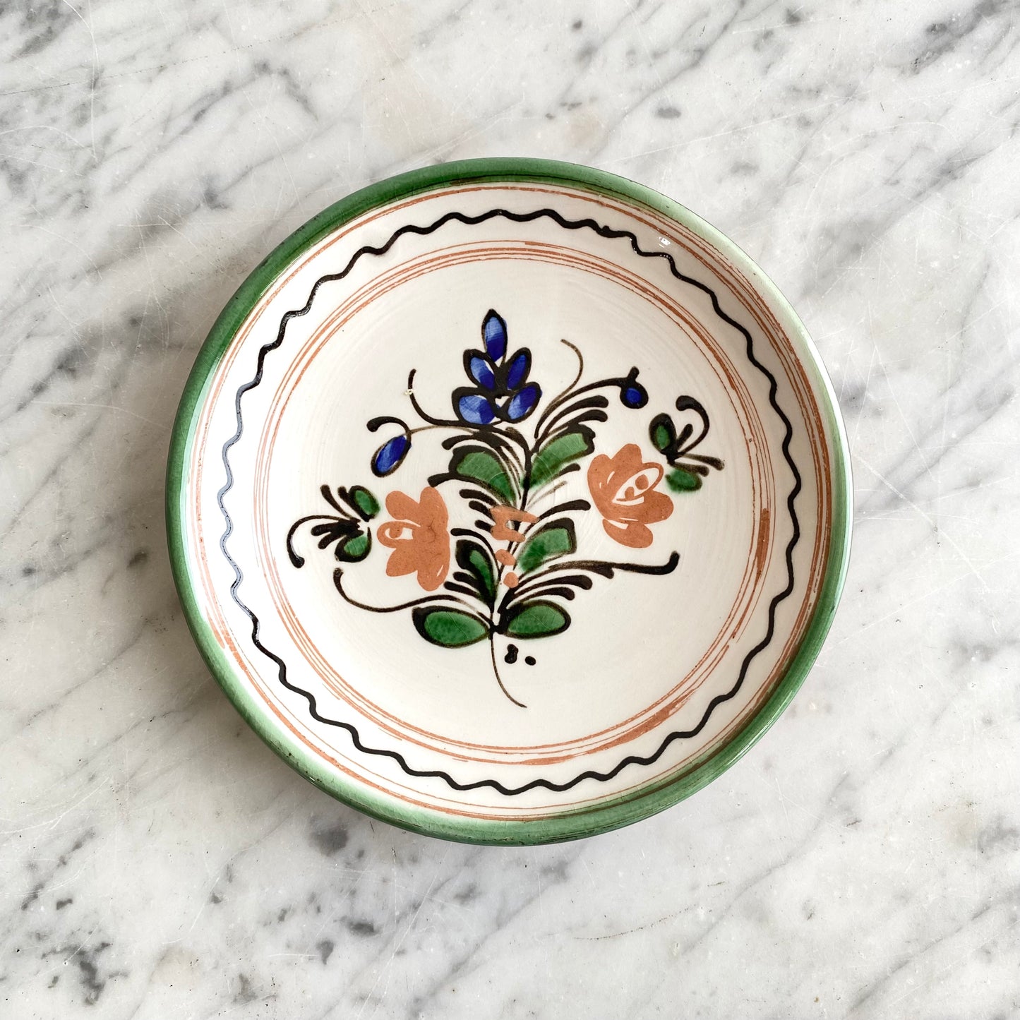 Small Vintage Hungarian Folk Art Plate, 6”