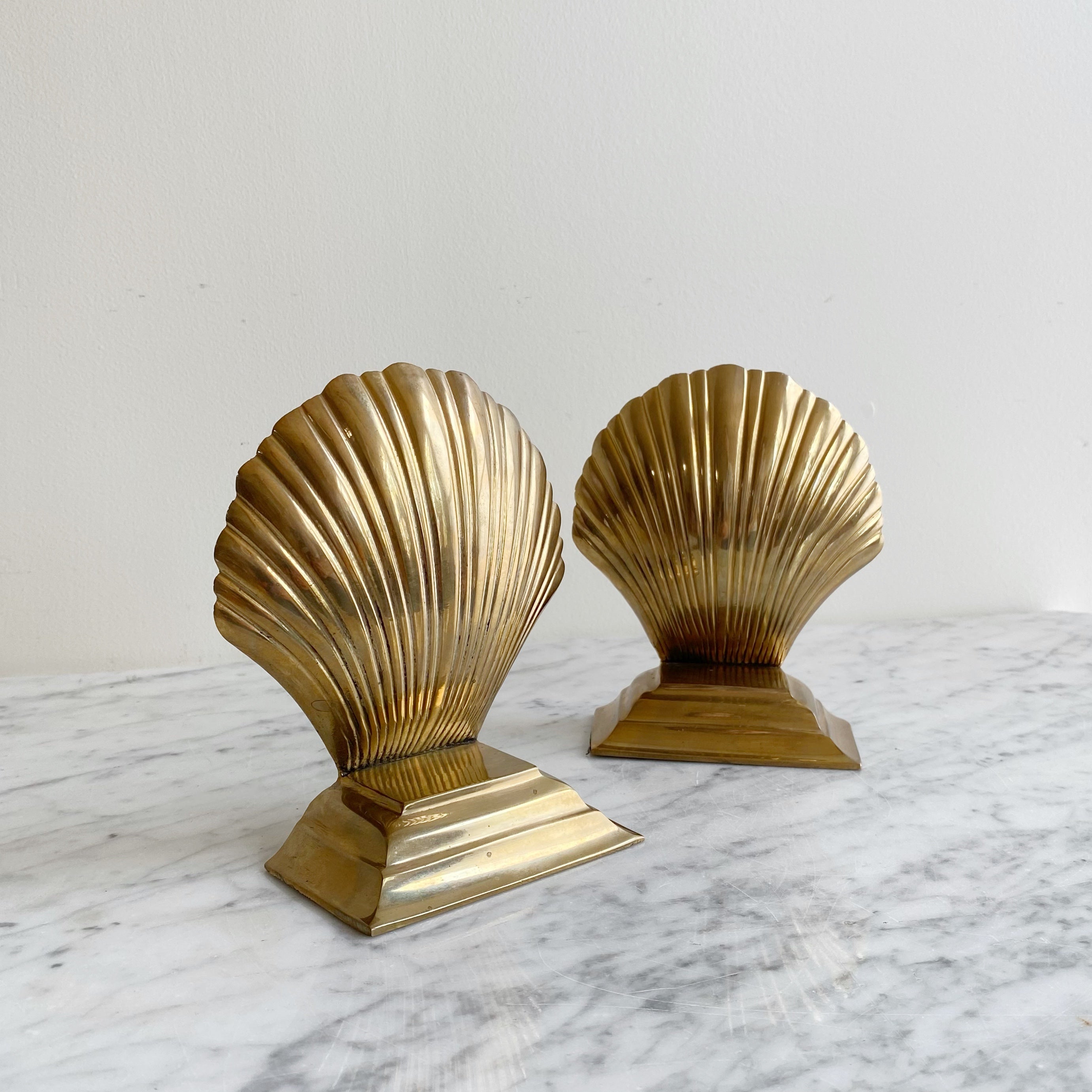Pair of Vintage Brass Seashell Bookends – HAUS THEORY