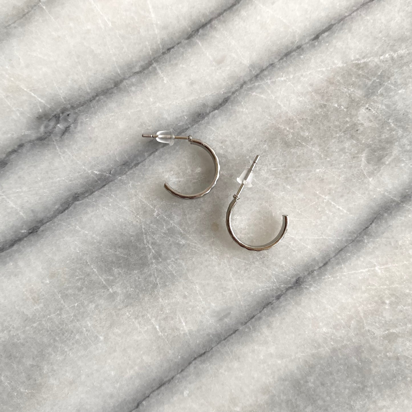 Vintage Etched Silver Hoop Earrings