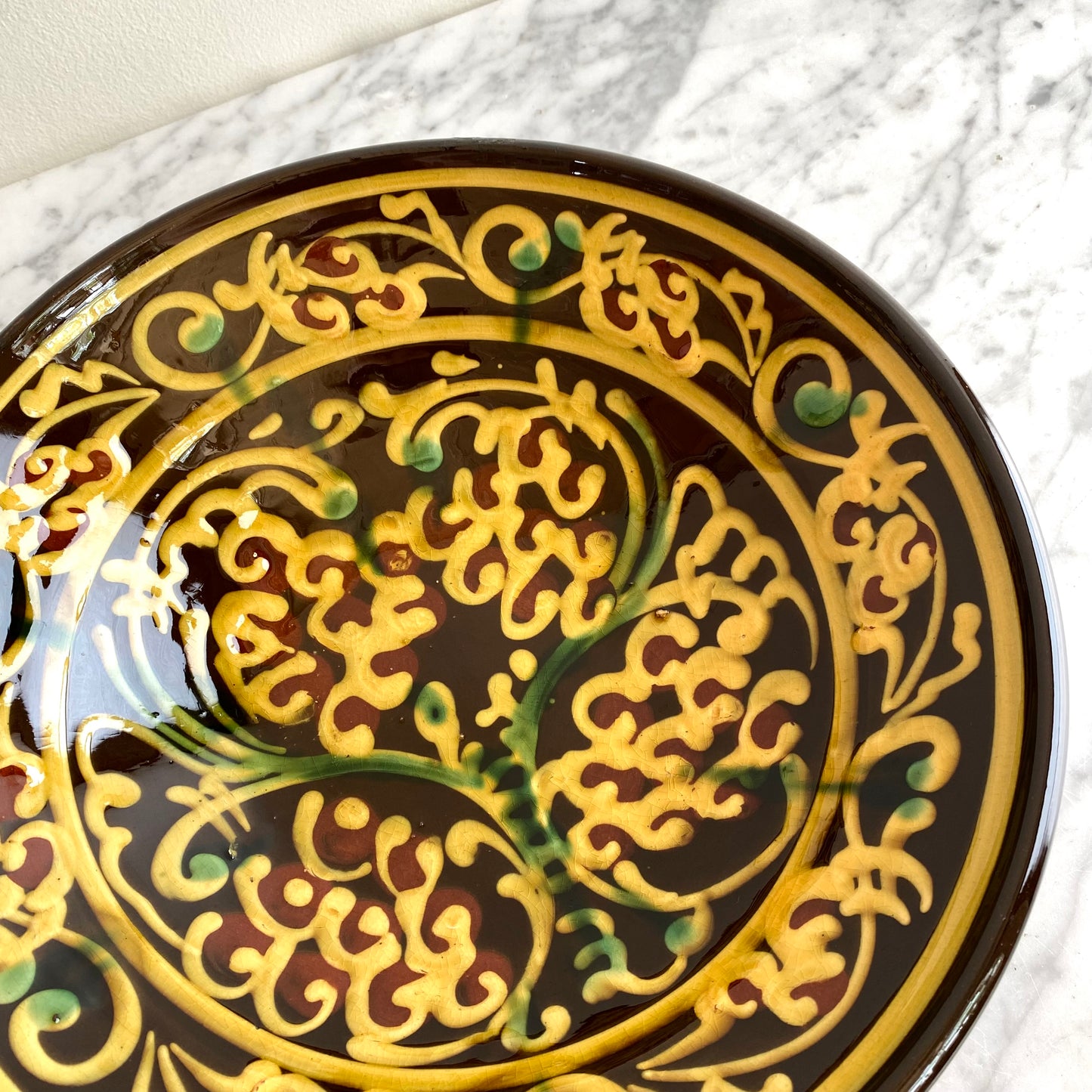 Vintage Hungarian Folk Art Bowl, 10.75"