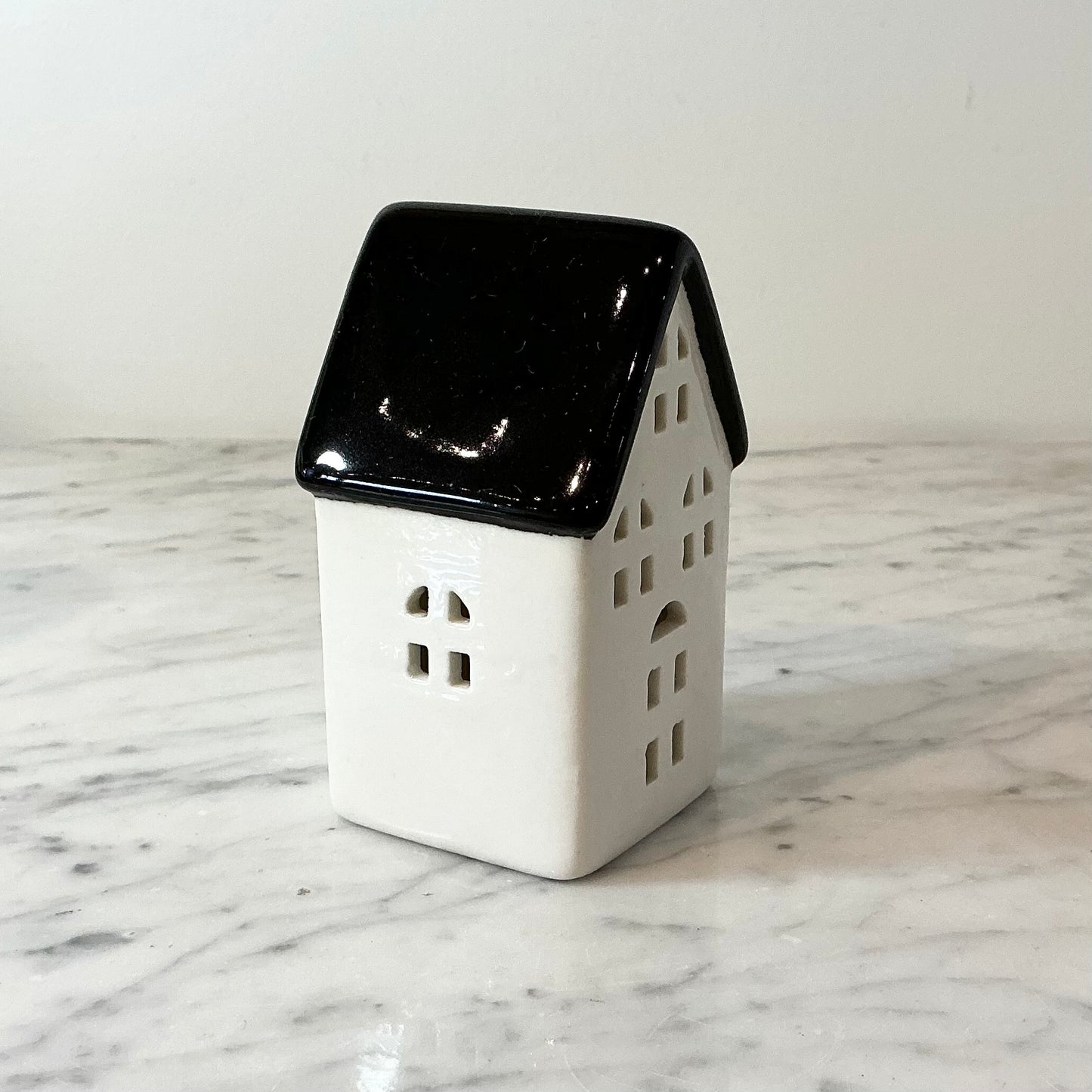 Vintage Black + White Ceramic House
