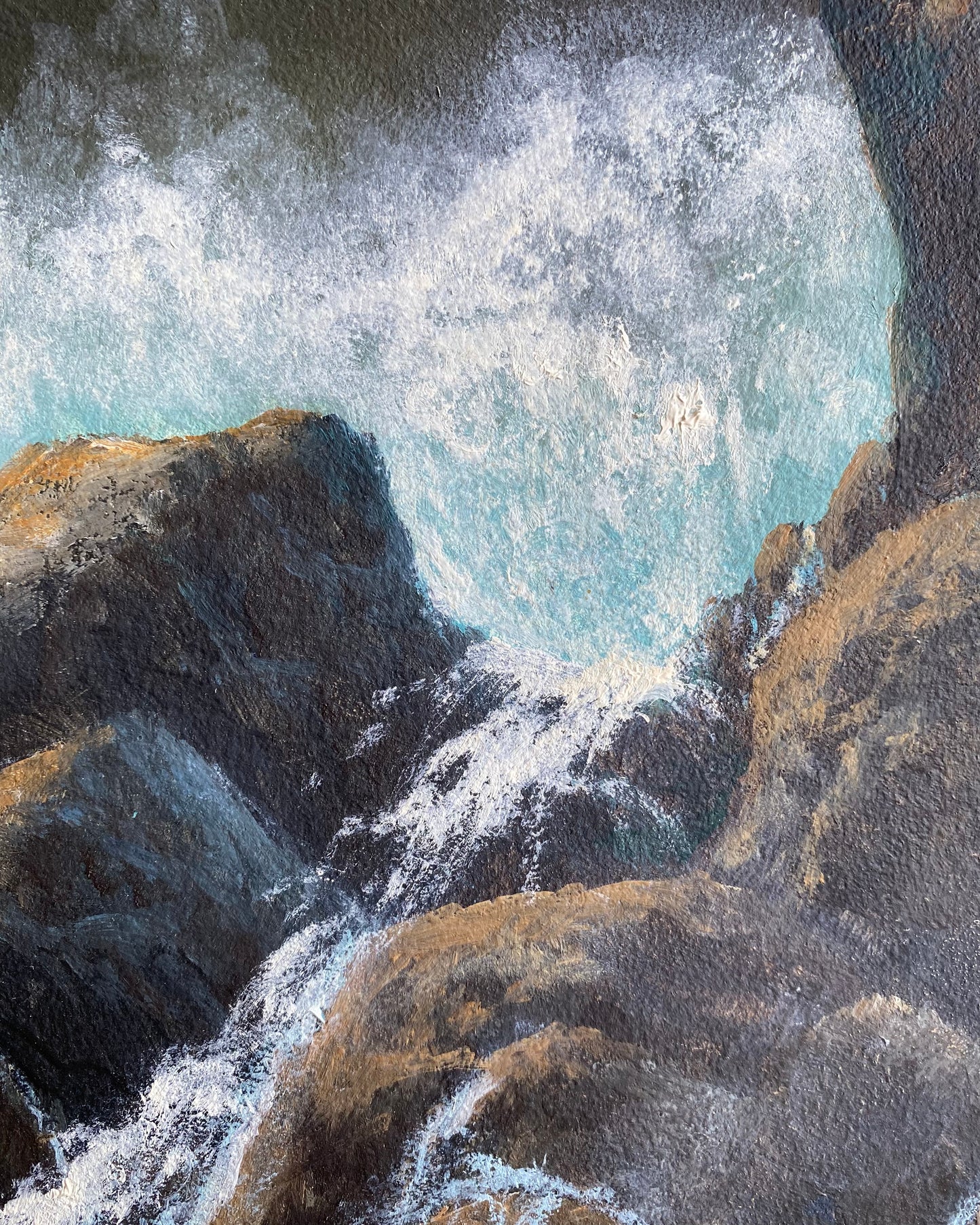 Vintage Original Seascape Painting, Signed (24 x 20")