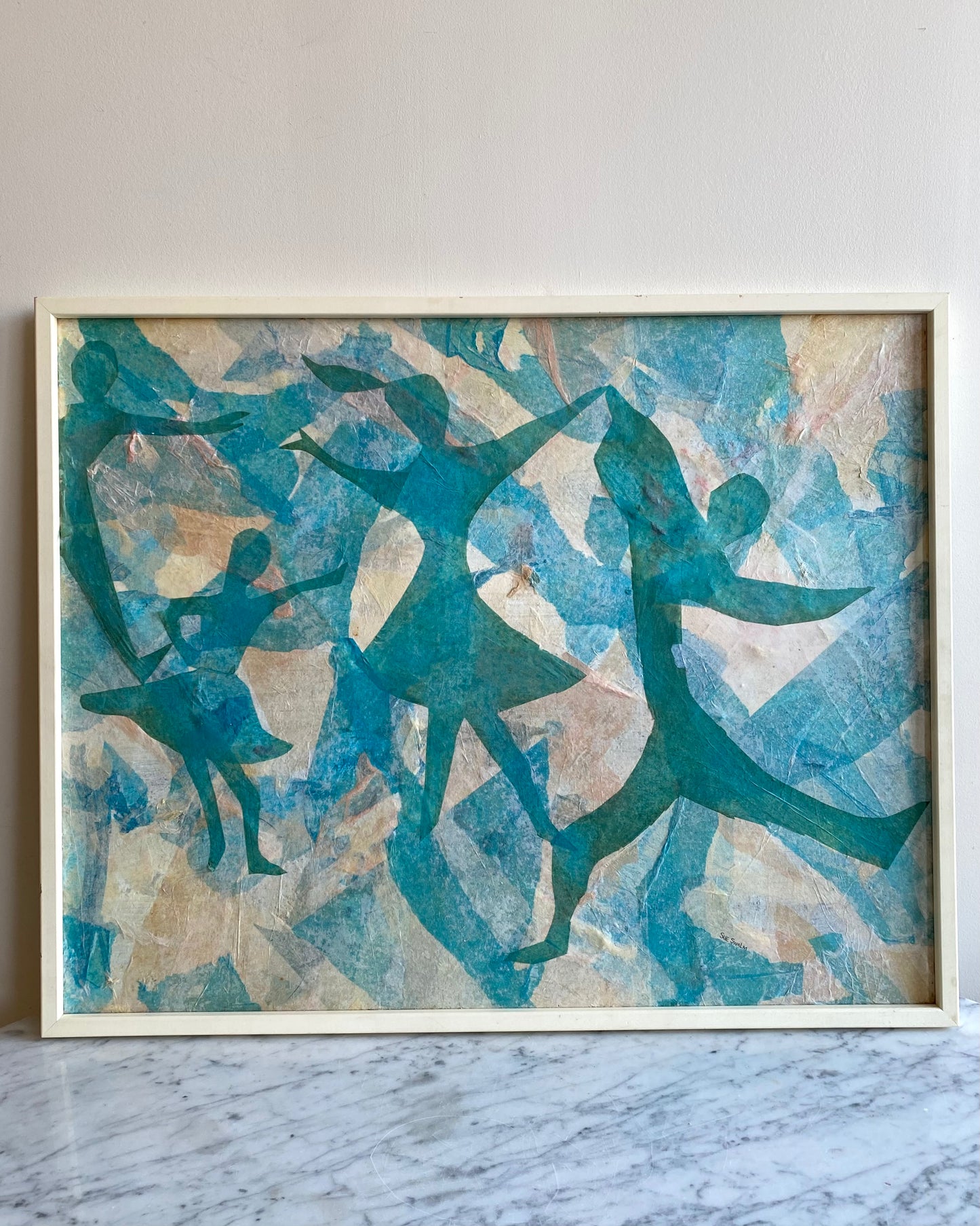 Vintage Original Collage Art by Sue Swalm (24 x 30)