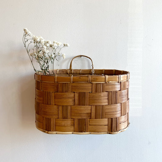 Vintage Woven Hanging Basket