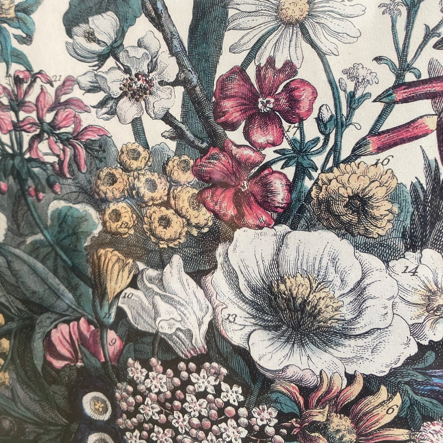 Vintage Framed “December” Flowers Print