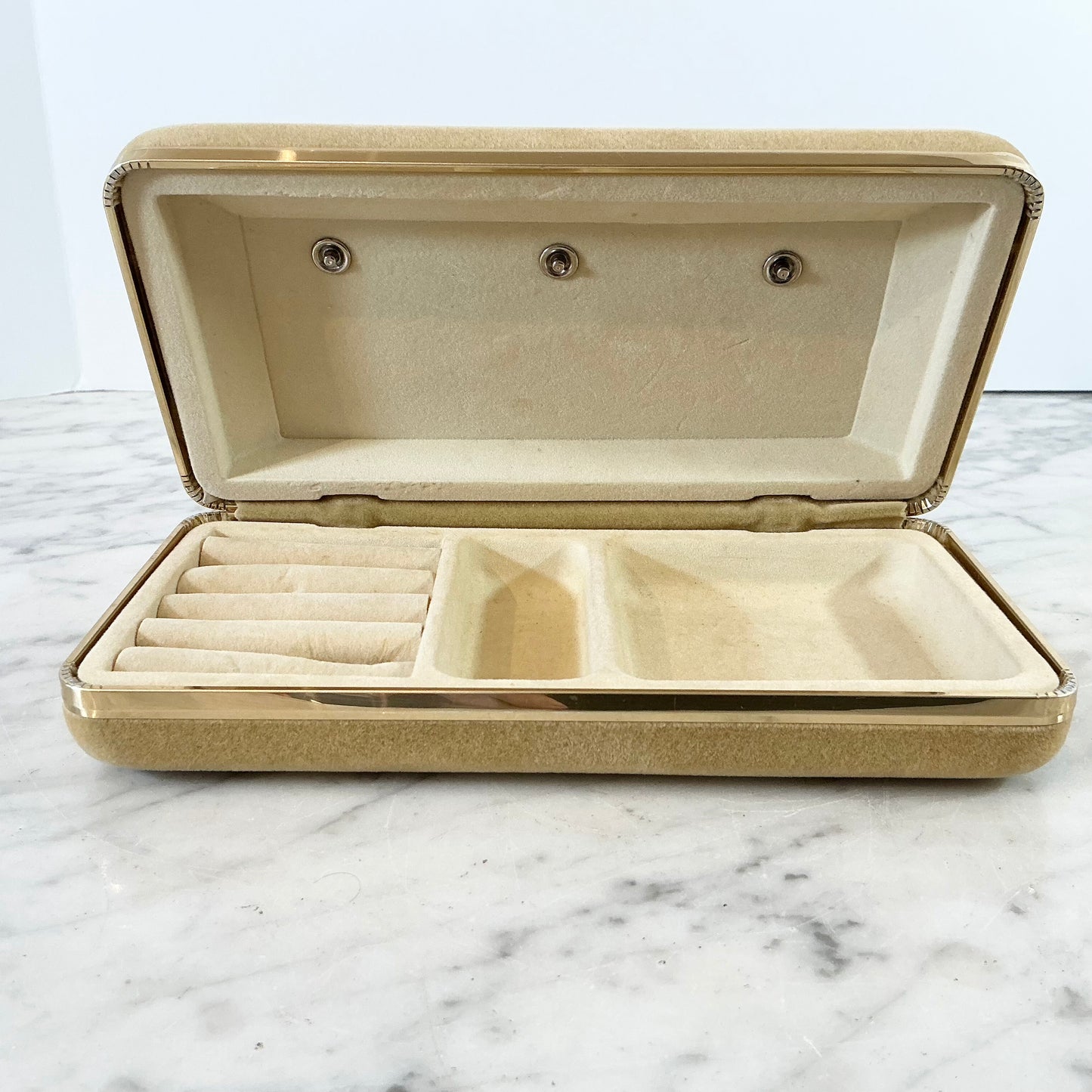 Vintage Yellow Travel Jewelry Box