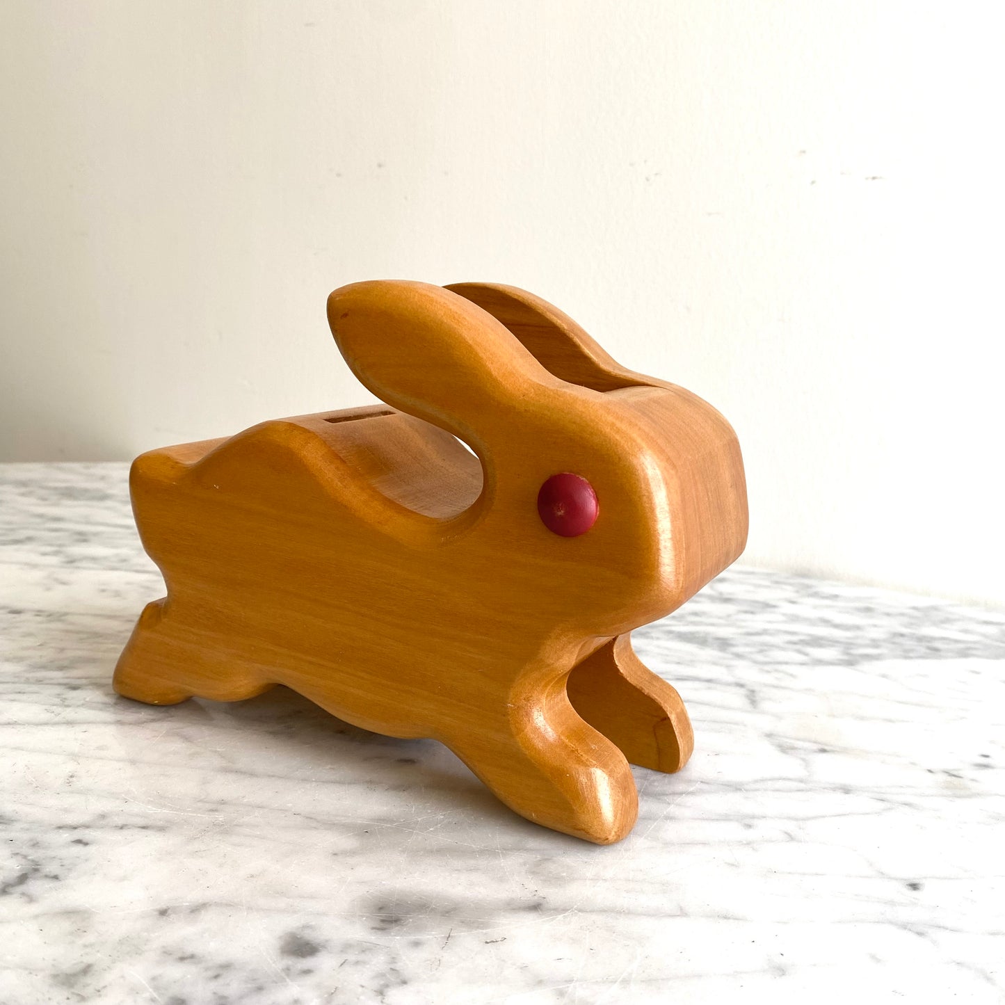 Vintage Wooden Bunny Bank