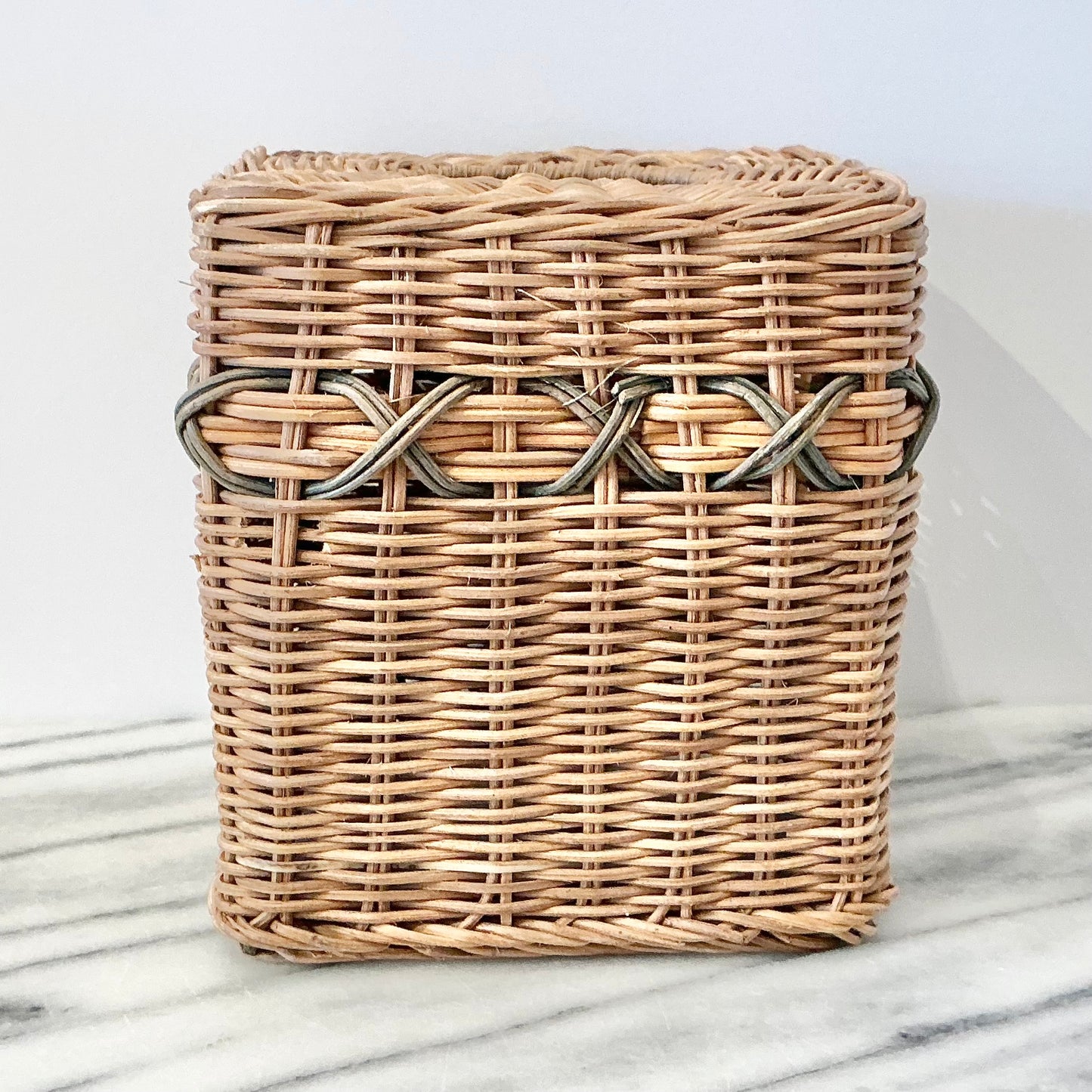 Vintage Wicker Tissue Box Cover