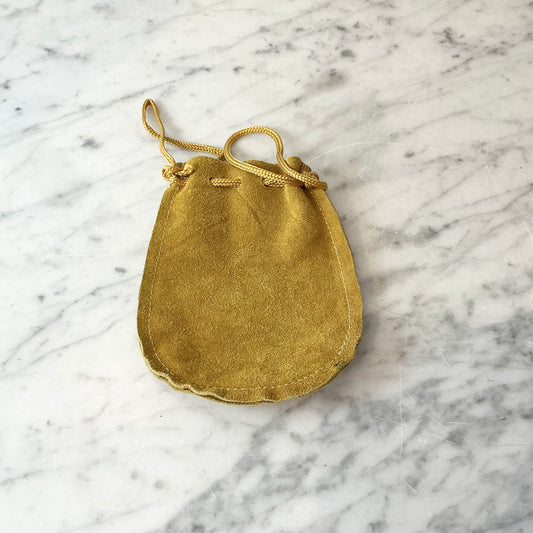 Vintage Leather Drawstring Pouch