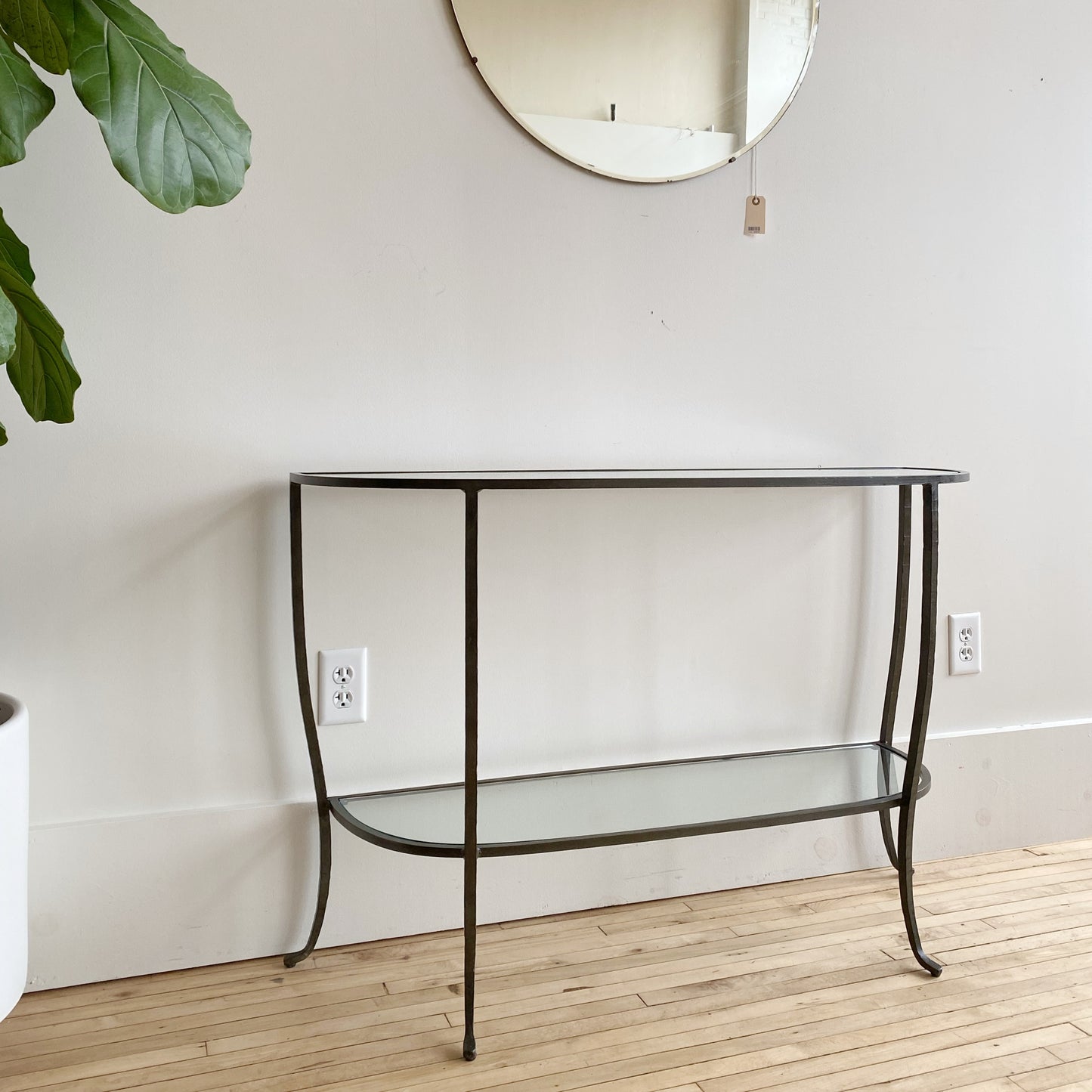 Found Iron + Glass Console Table with Shelf