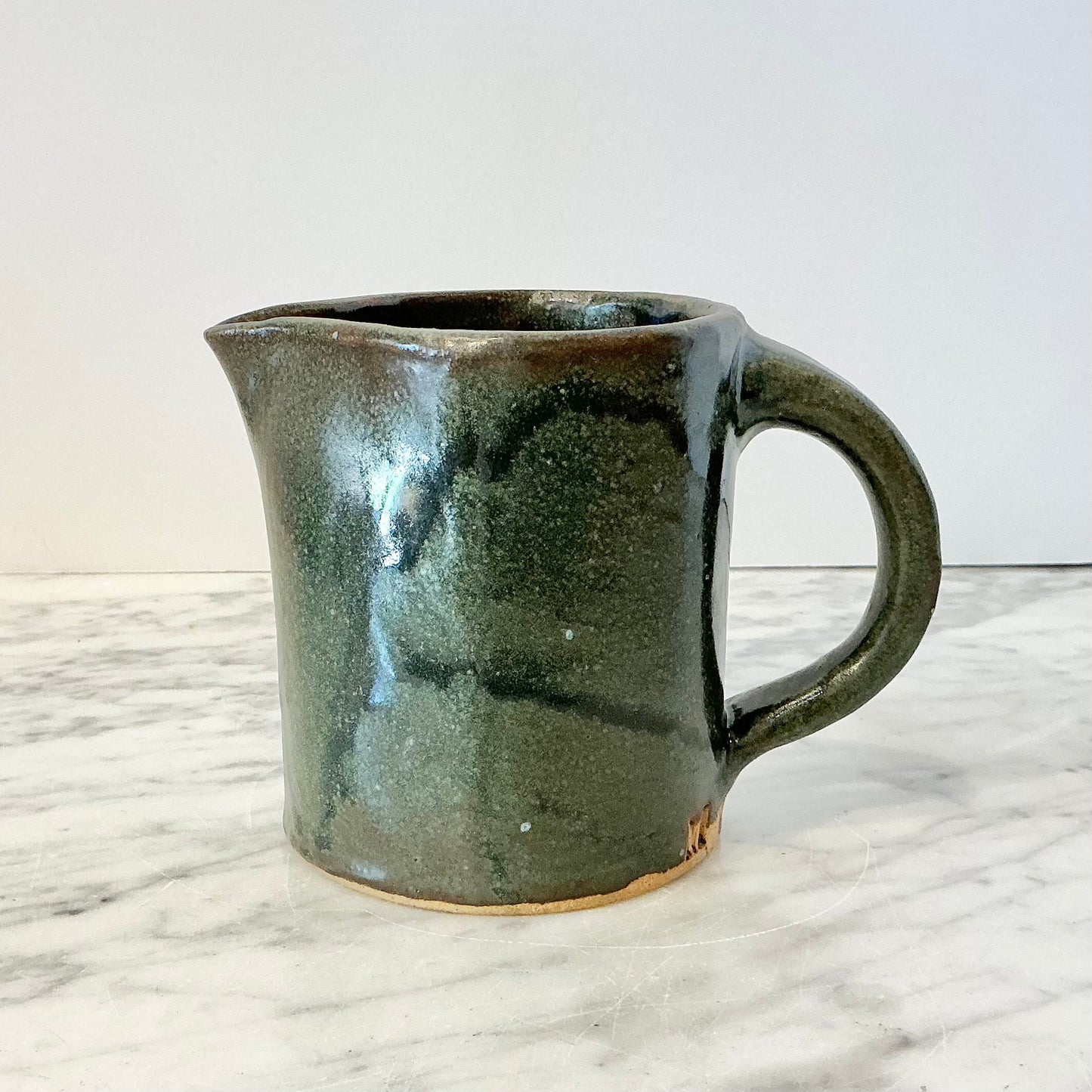 Vintage Green Pottery Pitcher/Creamer