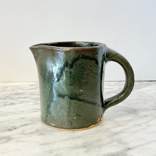Vintage Green Pottery Pitcher/Creamer