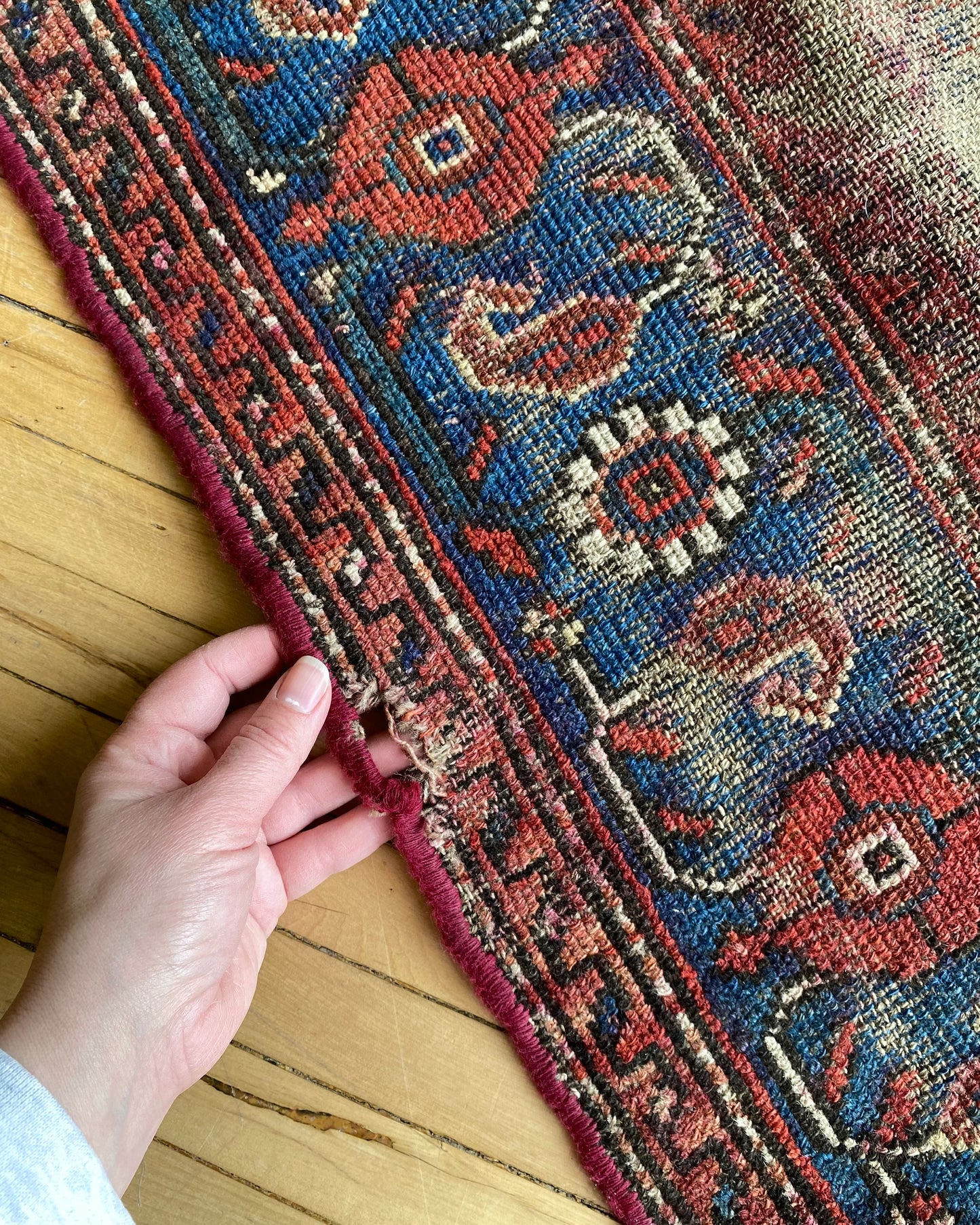 Vintage Hand-knotted Wool Rug (3’5” x 6’6”)