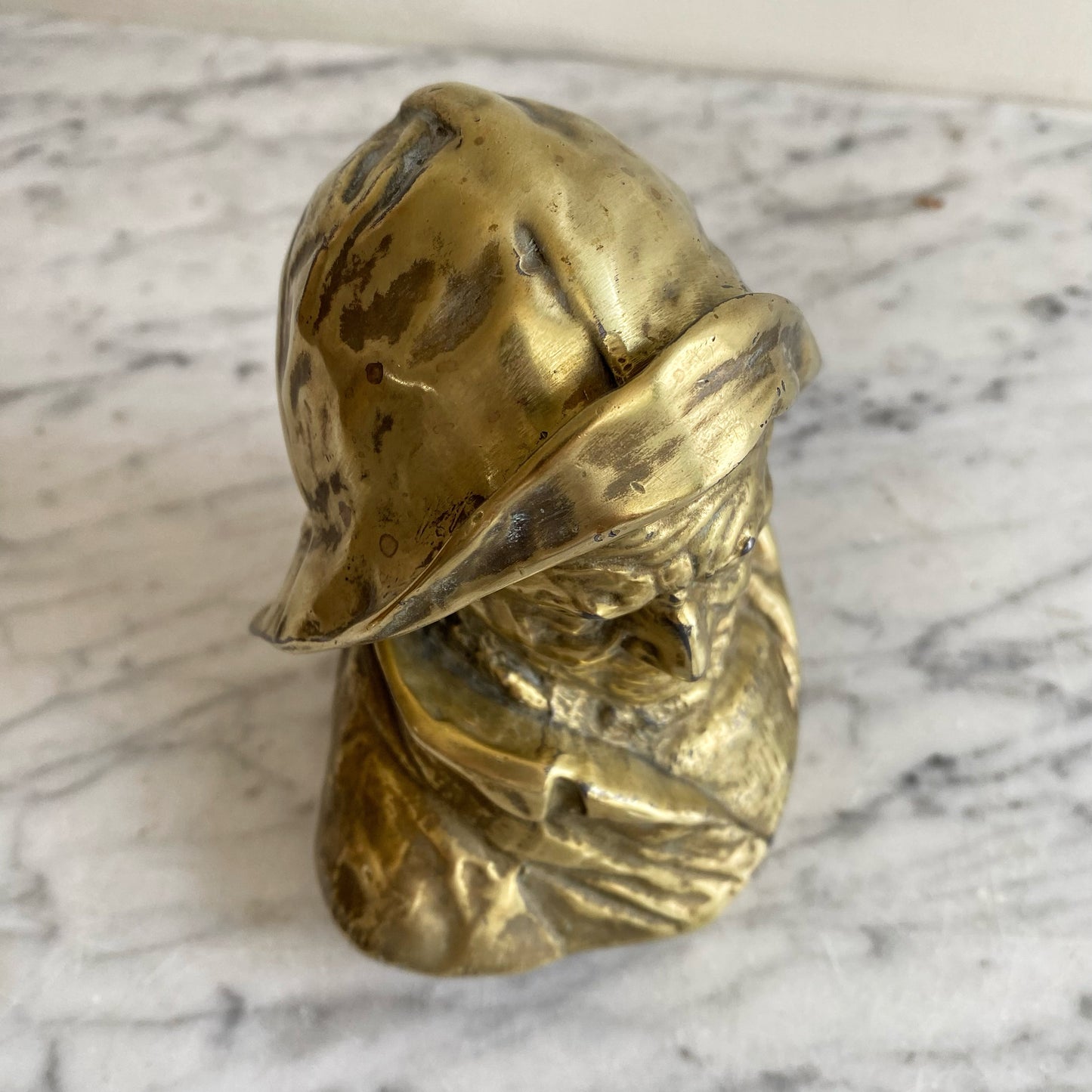 Vintage Brass Fisherman / Sea Captain Bust, 5.5" (NAUTICAL COLLECTION)