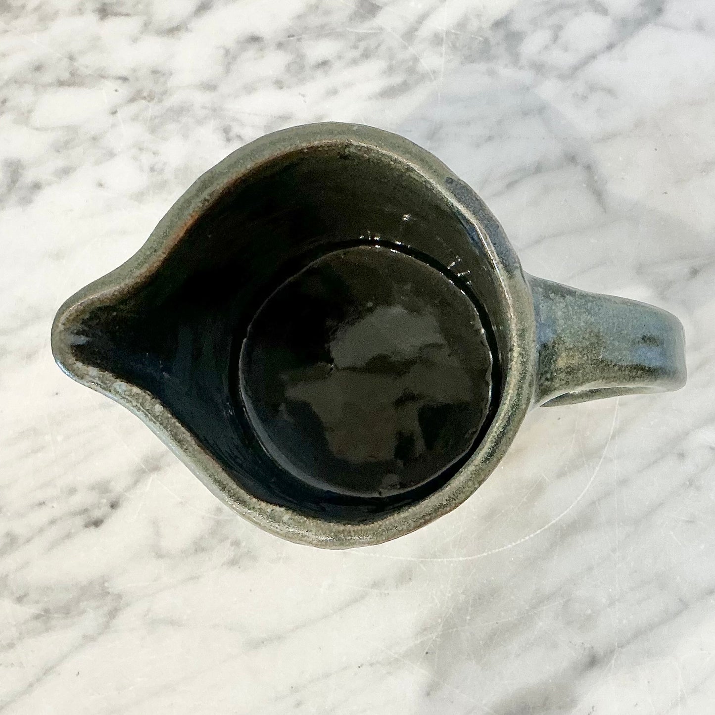 Vintage Green Pottery Pitcher/Creamer
