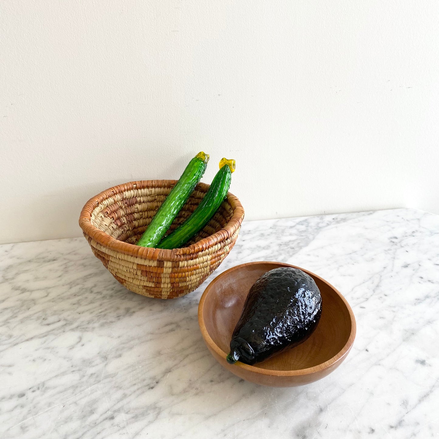 Pair of Vintage Glass Cucumbers