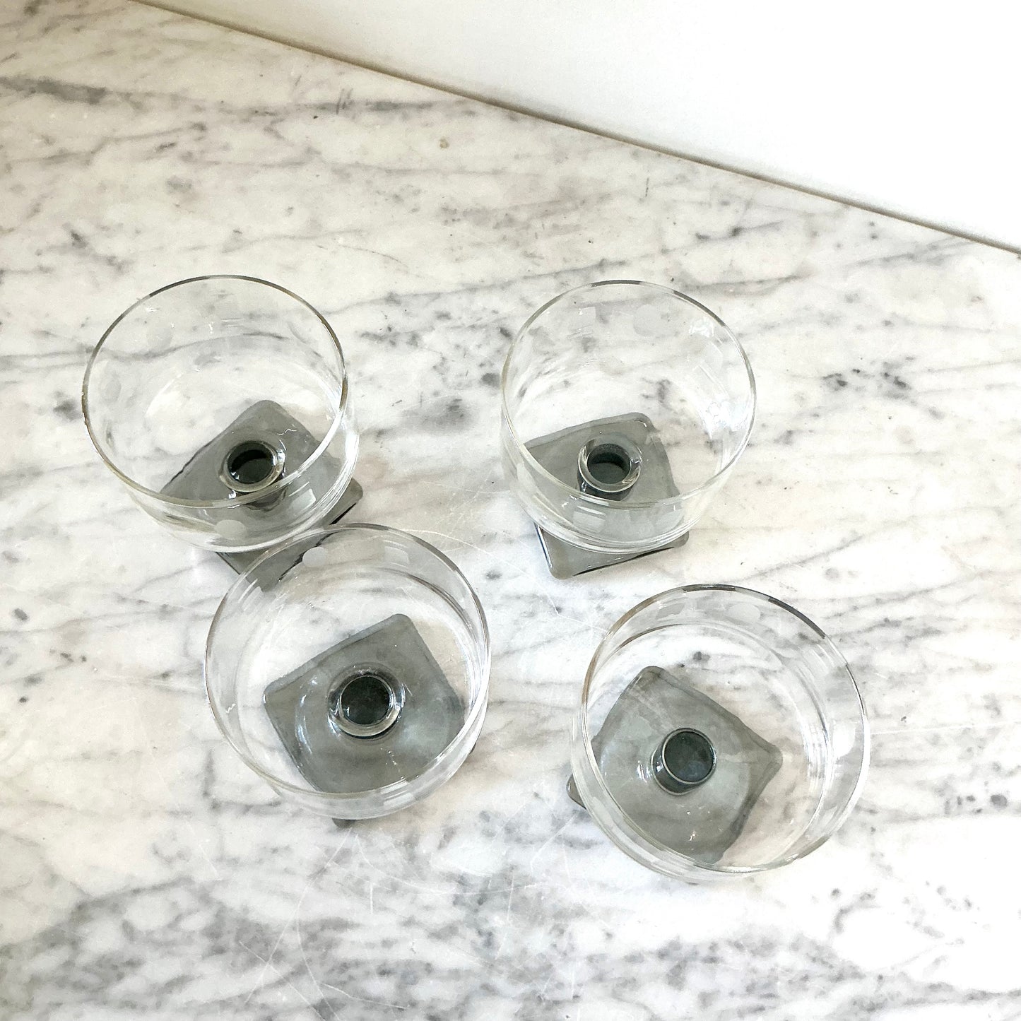 S/4 Vintage Federal Glasses In Midnight Smoked Gray