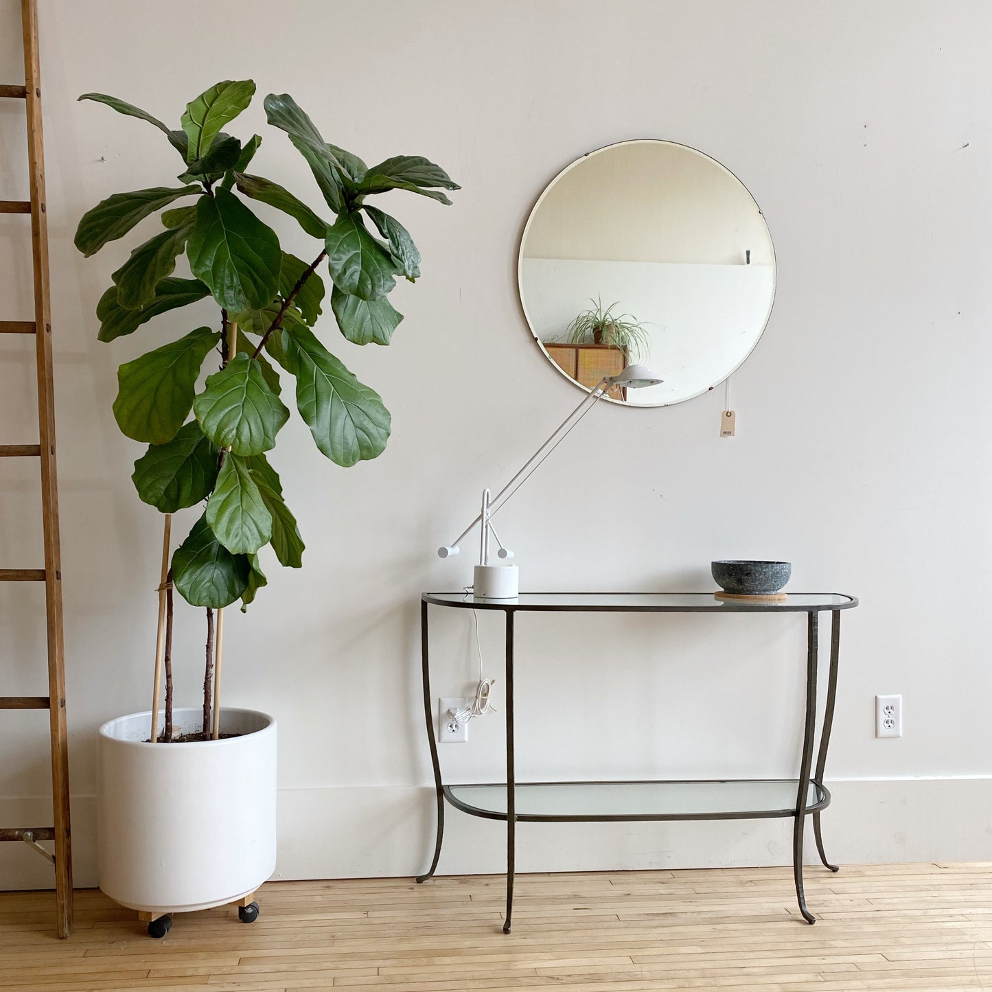 Found Iron + Glass Console Table with Shelf