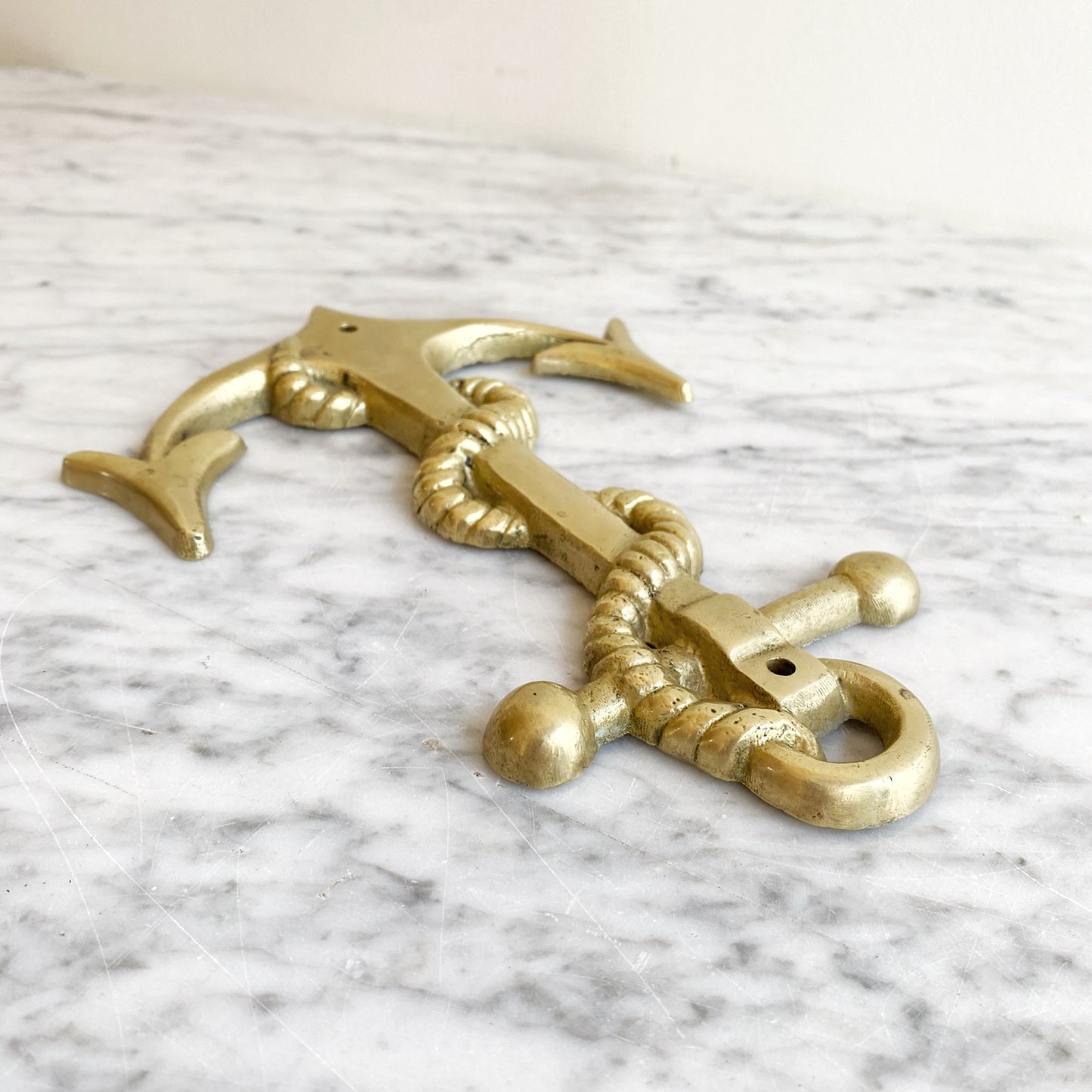 Vintage Brass Anchor Wall Decor, 8.5”